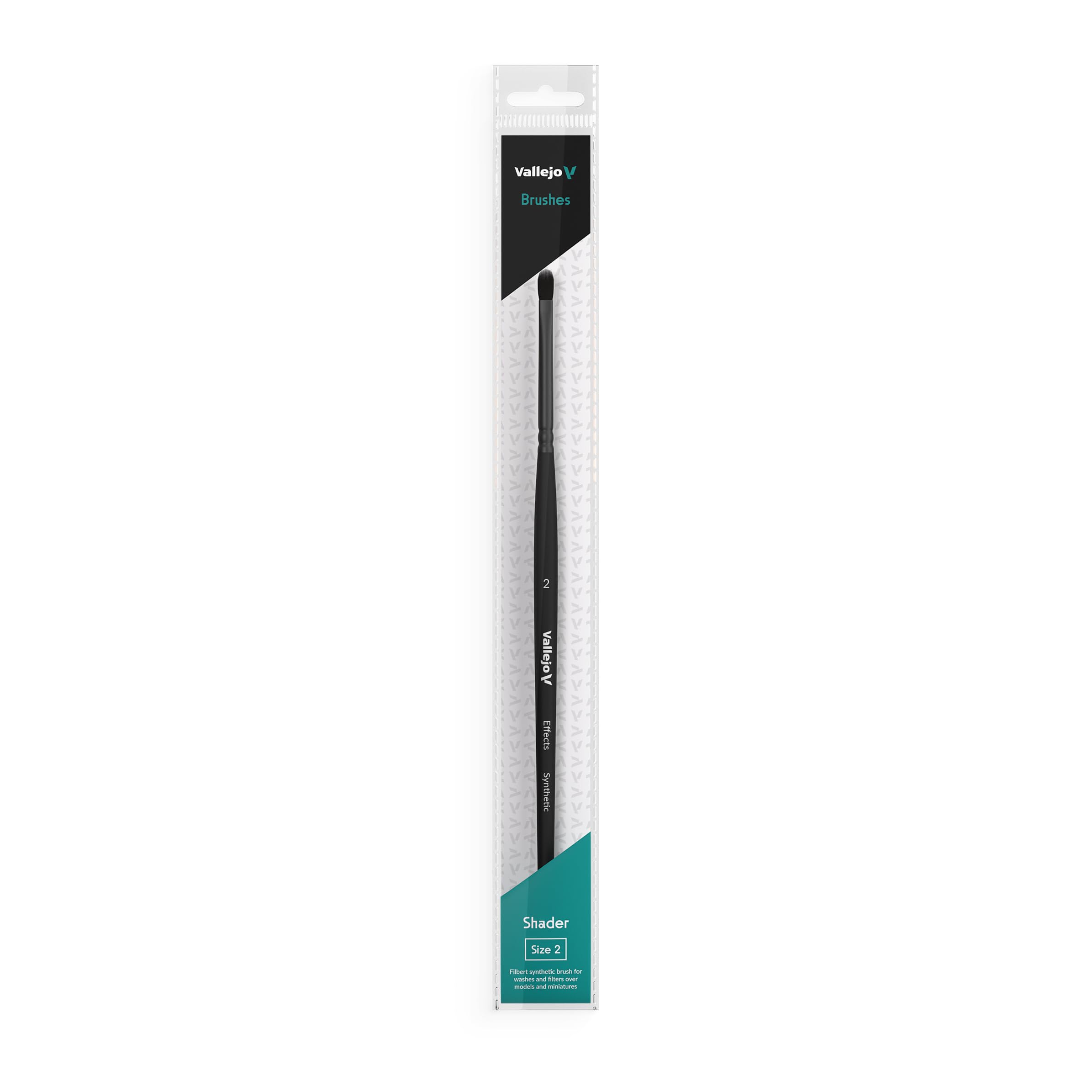 Vallejo Shader B06002 Filbert Flat Synthetic Brush No. 2