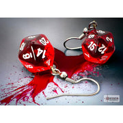 Hook Earrings Translucent Red Mini Poly D20 Pair