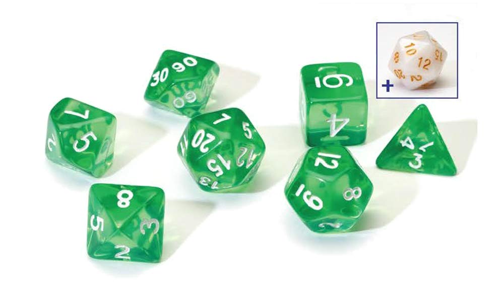 Sirius a Dice Translucent Green Resin Dice Set
