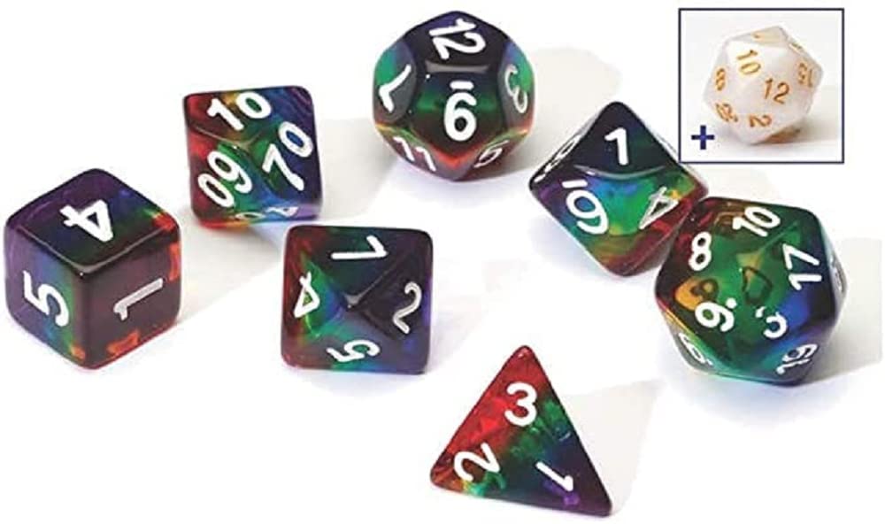 Sirius a Dice Rainbow Translucent Resin Dice Set, Game