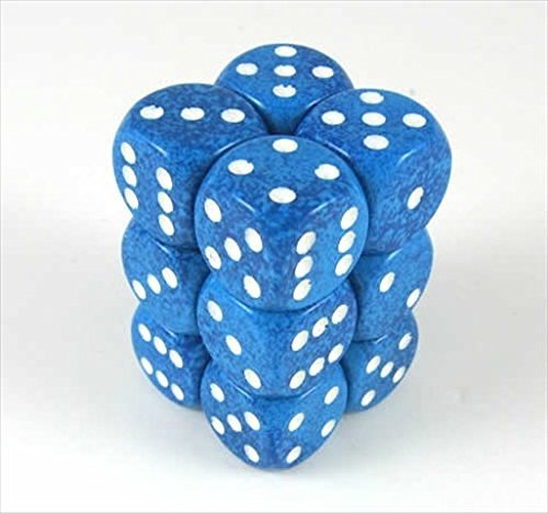 Chessex Manufacturing 25706 Water Speckled - 6 Sided 16 mm Dice Set of 12