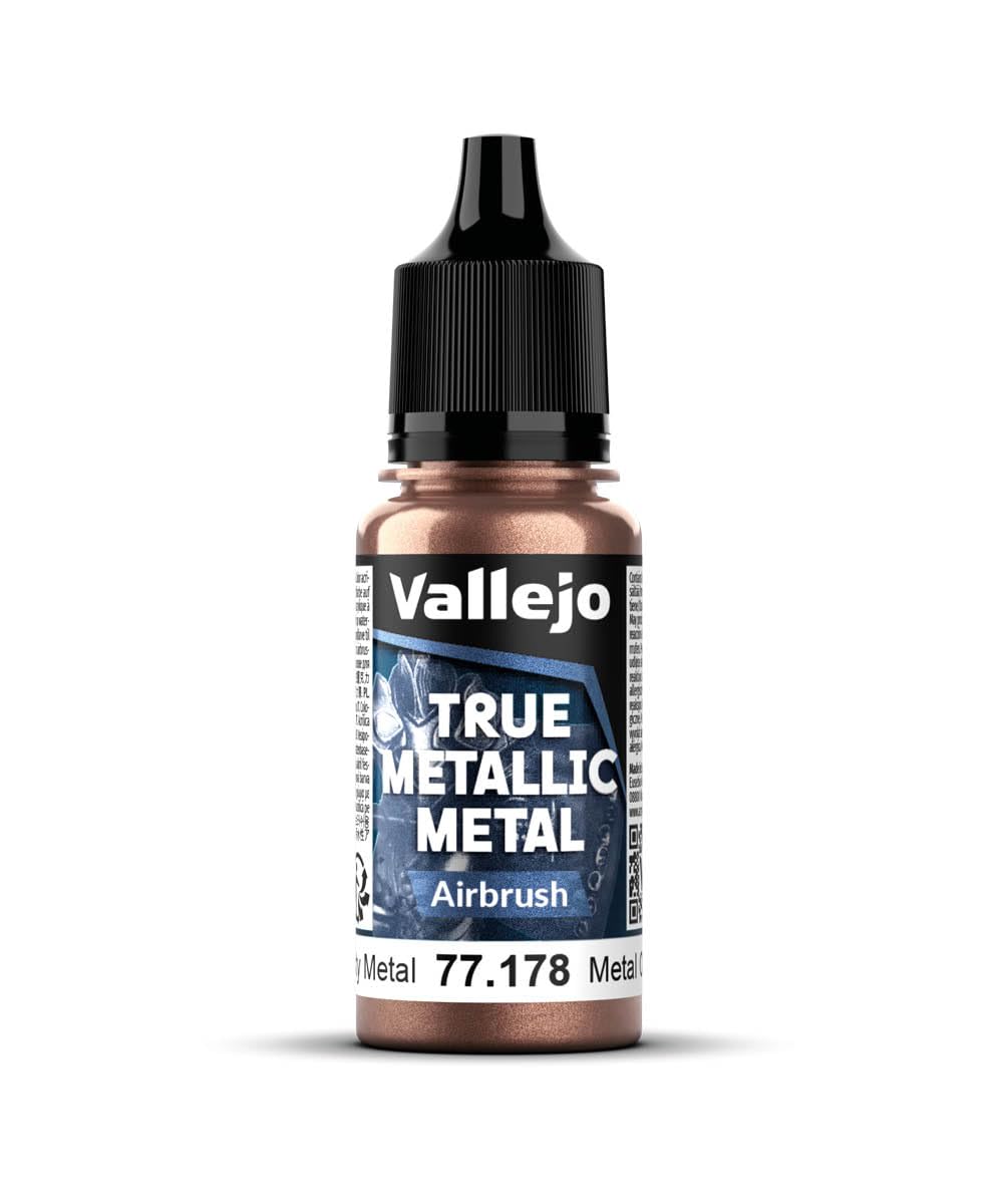 Vallejo - Rusty Metal Airbrush | True Metallic Metal TMM | Acrylic Colors for Painting Metal Effects on Fantasy, Historical, and Wargaming Miniatures | 18 ml (0.6 fl.oz.)