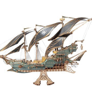 The Maritime Adventures of Pirate Ship Sparrow 3D Puzzles for Adults and Children to Build,Green Howcat Wooden 518 Pieces