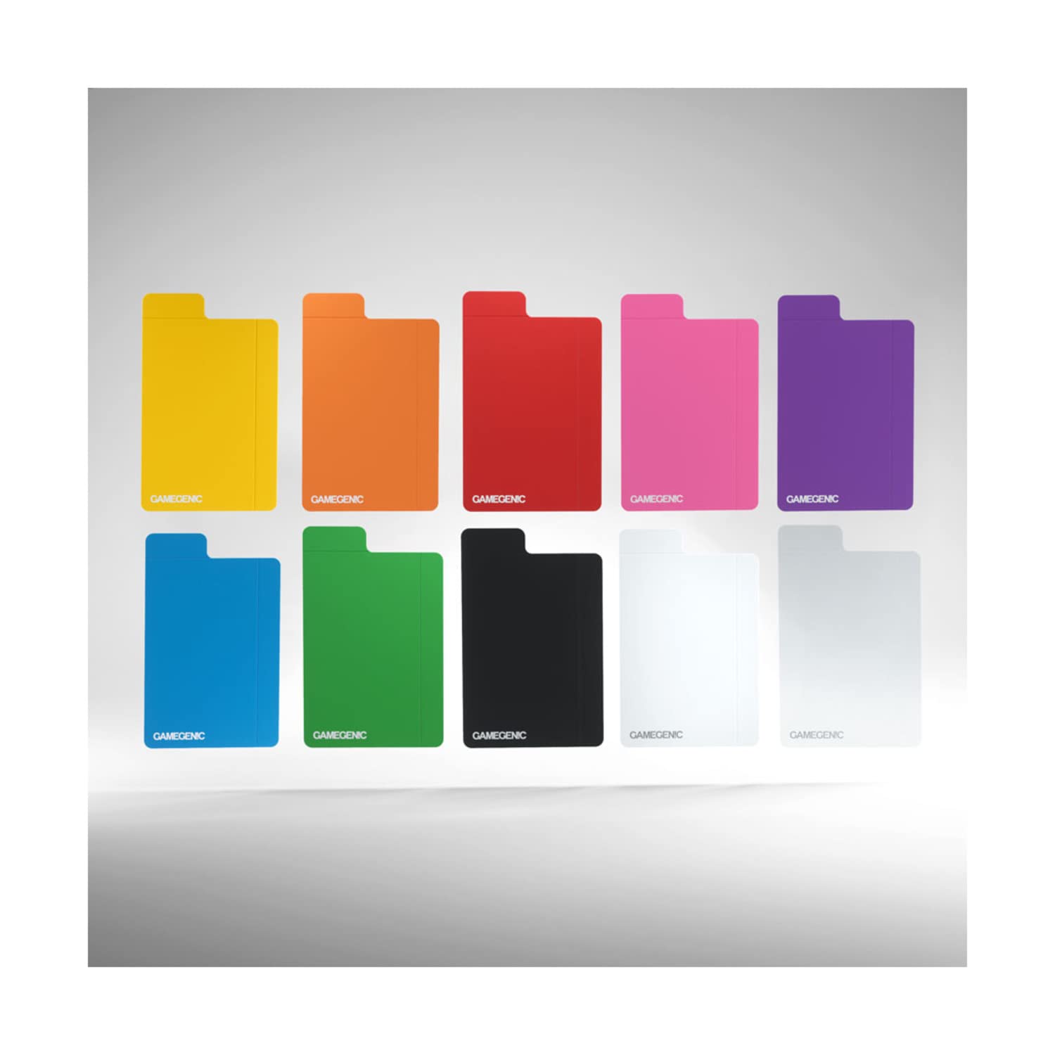 Flex Card Dividers | 10-Pack of Multi-Color Card Dividers with Foldable Register Tabs | Premium Card Game Protection | Optimized for Use with Deck Holders and Side Holders | Made by Gamegenic