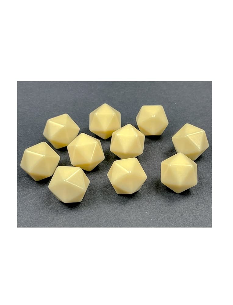 ChessexCustomizable Ivory Blank Opaque Polyhedral Dice D20(20 Sided)16mm(5/8in)Pack of 10,29046