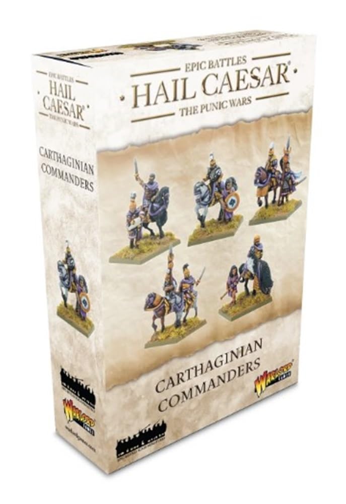 Warlord Roman Britain Hail Caesar Epic Battles: Carthaginian Commanders Tabletop Miniatures - Plastic Paintable Roman Britain Soldiers Set, Table Top Military Minifigures for Adults