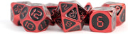 FanRoll 16mm Metal Polyhedral DND Dice Set: Red w/Black Enamel, Role Playing Game Dice for Dungeons and Dragons