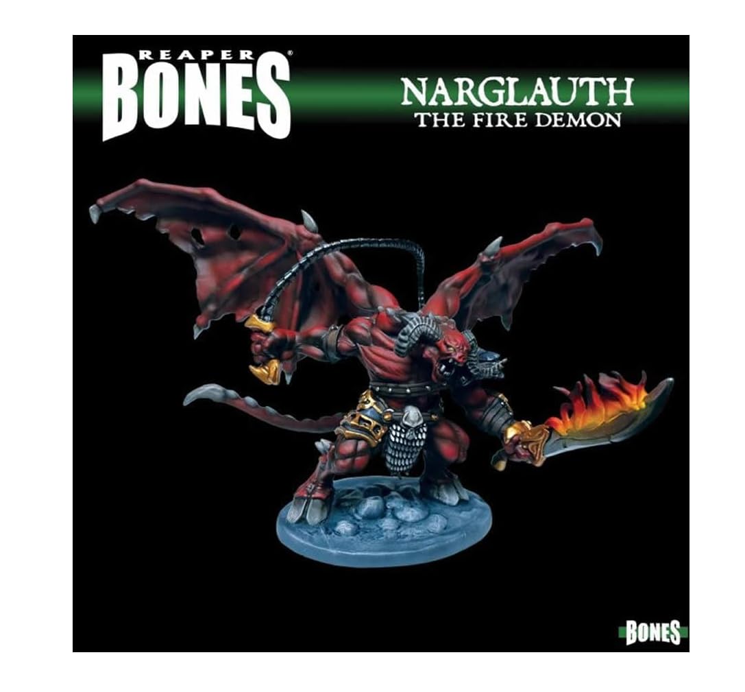 Reaper Narglauth Fire Demon Miniature 25mm Heroic Scale Figure Dark Heaven Bones Miniatures, Unpainted