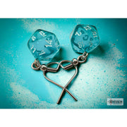 Chessex 54202 Mini-Poly D20 Hook Earrings, Translucent Teal (Pair)