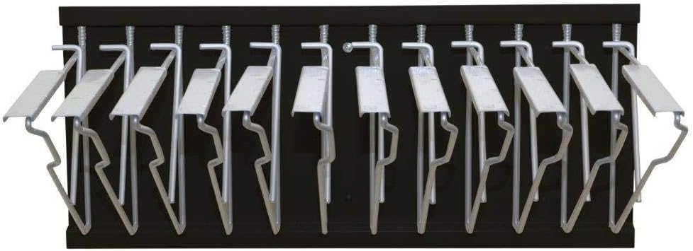 AdirOffice Black Steel Blueprint Large File Pivot Wall Rack with 30 inch Hanging Clamps