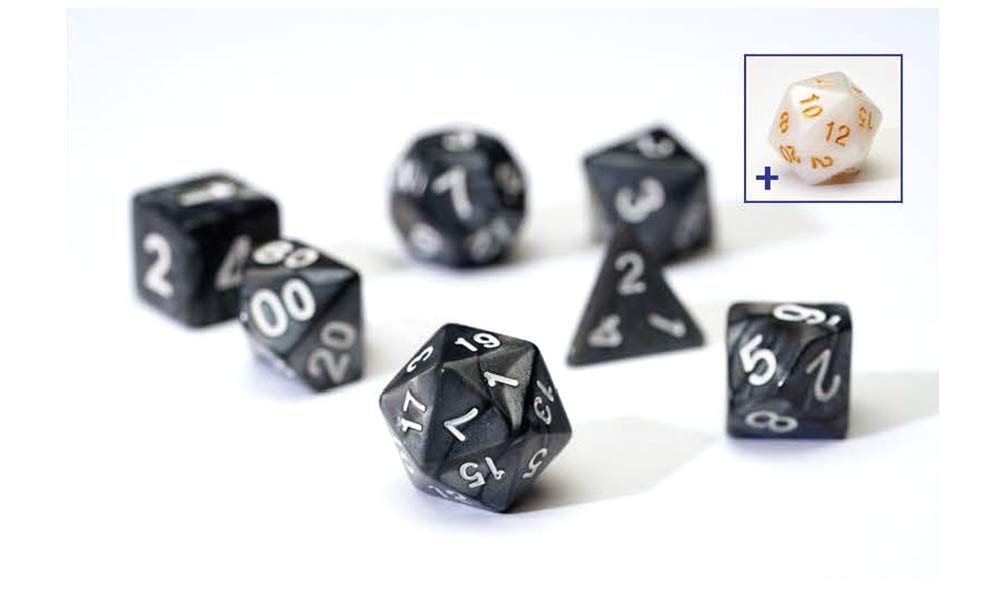 MagVision Sirius a Dice Pearl Charcoal Grey Acrylic Dice Set
