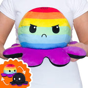 TeeTurtle - Original Reversible Big Octopus Plushie - Purple + Blue - Huggable and Soft Sensory Fidget Toy Stuffed Animals That Show Your Mood - Gift for Kids and Adults!