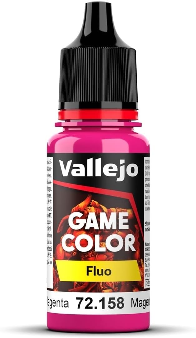 Vallejo - Game Color | Fluorescent Magenta Paint | Perfect for Airbrushing and Great Adhesion to Figurines and Scale Models | 18 ml (0,58 fl.oz.)