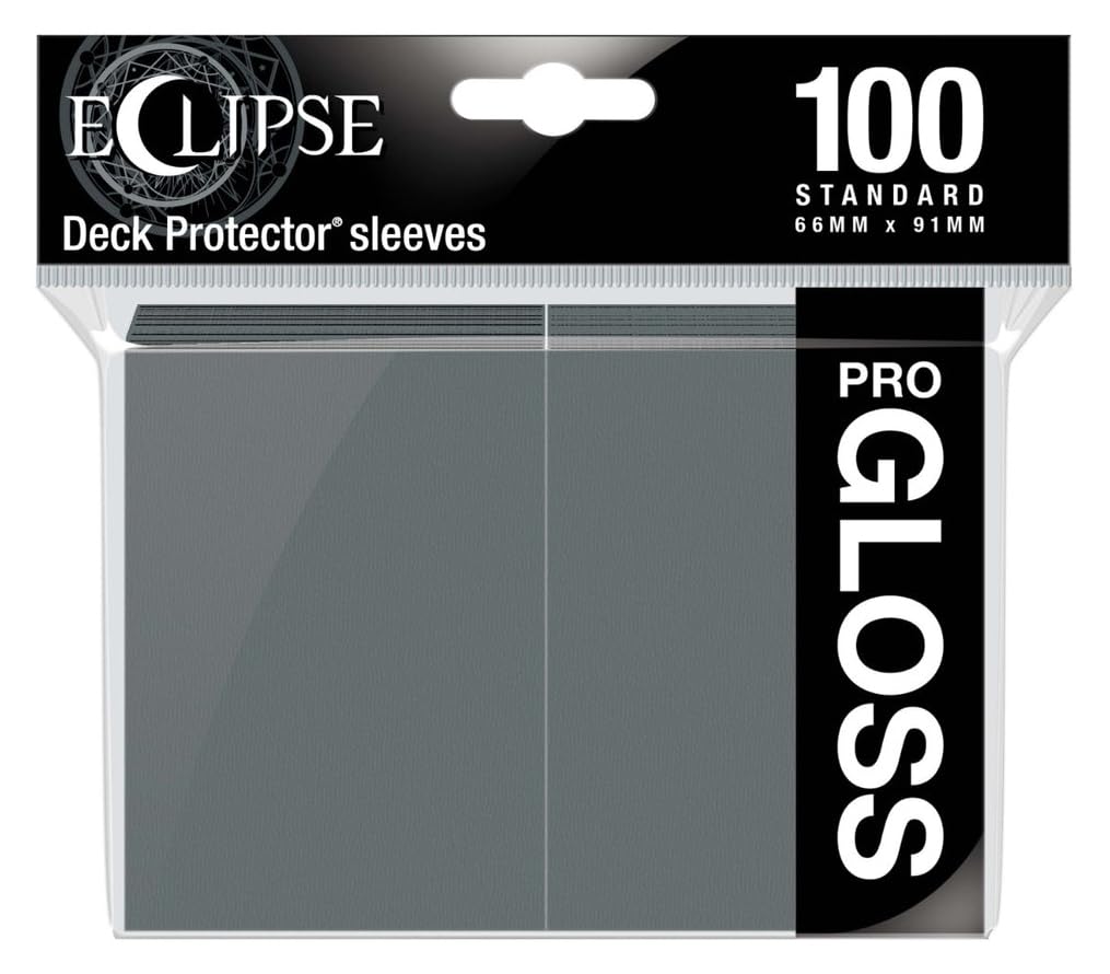 Ultra Pro Eclipse Gloss Standard Sleeves, 100 Pack - Smoke Grey, Polypropylene (PP), Ideal for Tournament Use
