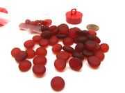 Glass Stones Tube Crystal Red Frosted (40)