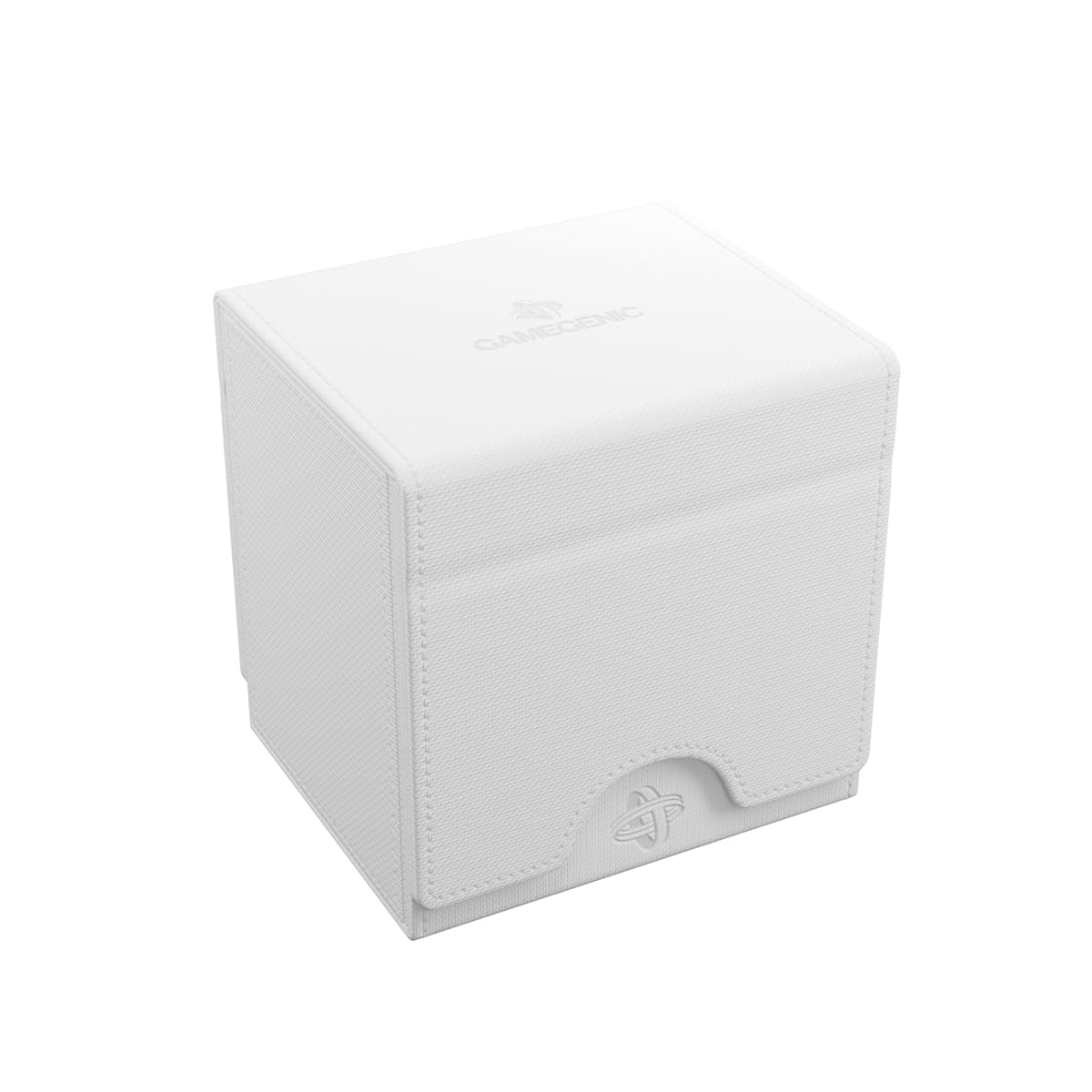 Gamegenic Sidekick Pro 100+ XL Convertible - Premium Deck Box with Secure Card Storage, UV Protected Slide Card Case, Display Top Card, Extra Token Drawer, Magnetic Closure, White Color, Made
