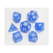 Polyhedral 7 Dice Set Frosted Blue w/White CHX27406