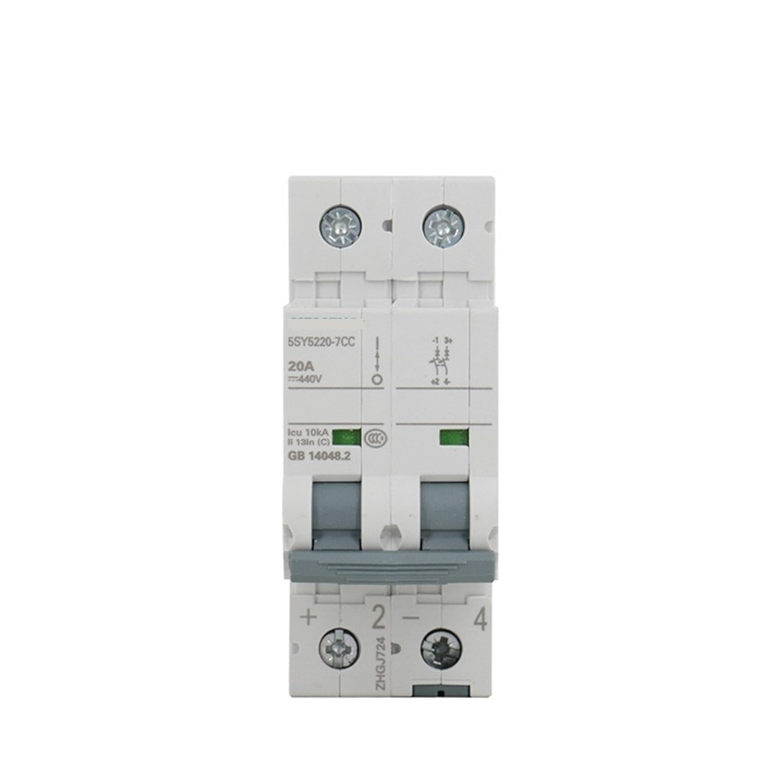 MAYNUO Miniature Circuit Breakers 5SY5, 400VAC 440VDC 10KA Type C 1P 1A-63A 5SY5216-7CC (Size : 2P, Color : 20A)