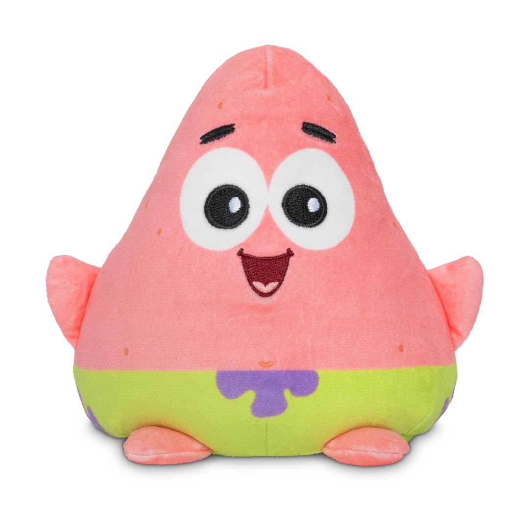 TeeTurtle Reversible Spongebob Squarepants Patrick Star 6-Inch Two-Sided Flip Plush Toy with Embroidered Details - Cute Mini Collectible Plush for Kids, Teens, and Adults