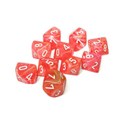 Dahlia Festive Luminary Dice with White Numbers D10 16mm (5/8in) Pack of 10 Dice Chessex