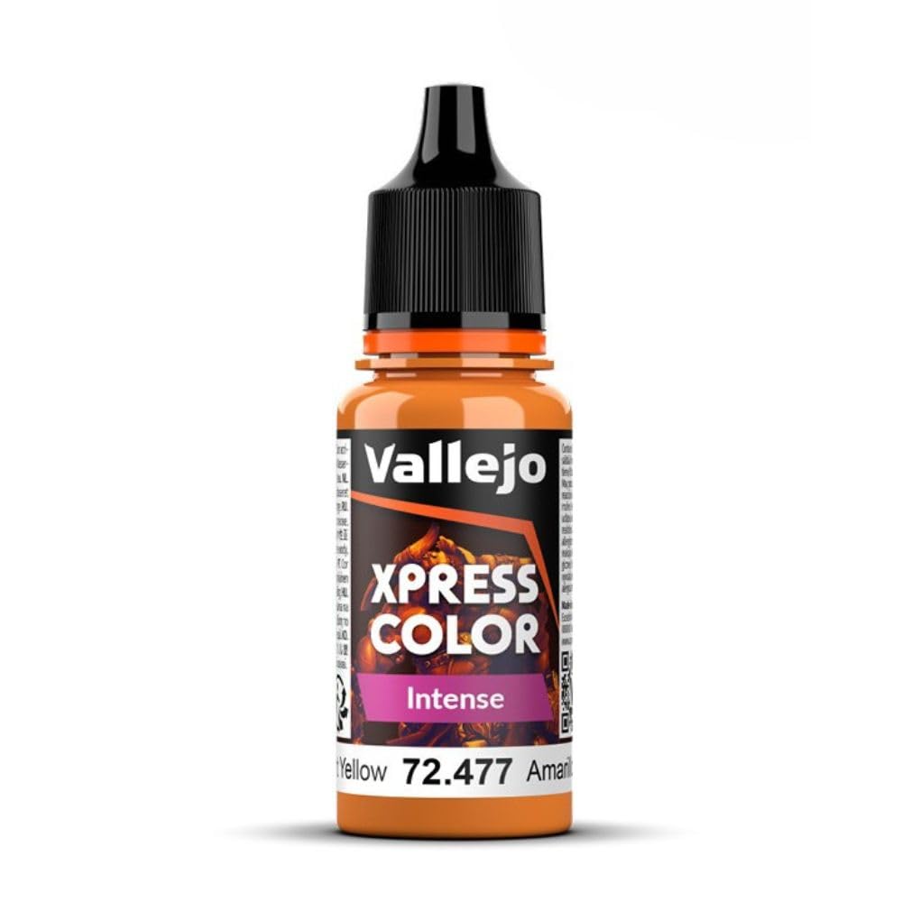 Vallejo - Xpress Color | Intense Dreadnought Yellow 18 ml (0.6 fl.oz.) | Speedy Application and Drying | Vibrant and Saturated Tones