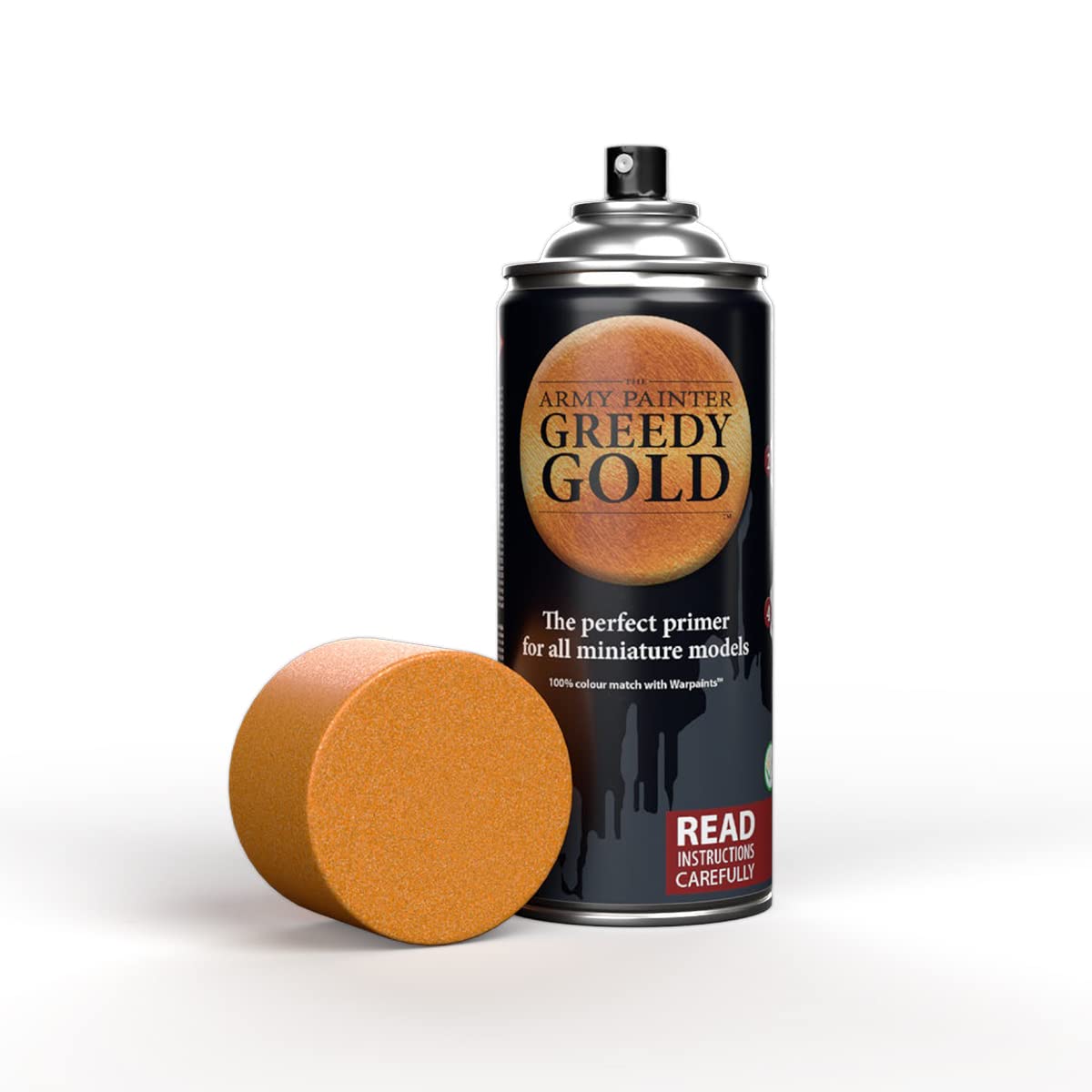 The Army Painter Colour Primer Greedy Gold, 400 mL Acrylic Spray Primer, Spray Paint for Miniature Priming Basecoat, Tabletop Roleplaying, Boardgames, and Wargames Miniature Modelling