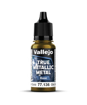 Vallejo - Greenish Gold Base | True Metallic Metal TMM | Acrylic Colors for Painting Metal Effects on Fantasy, Historical, and Wargaming Miniatures | 18 ml (0.6 fl.oz.)