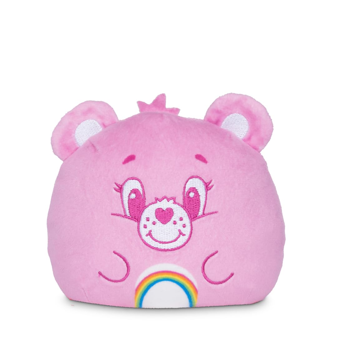 TeeTurtle Reversible Cheer Bear and Elmo Care Bears x Sesame Street 4-Inch Plushie - Plush Toy with Embroidered Details - Cute Mini Collectible Plush for Kids, Teens, and Adults