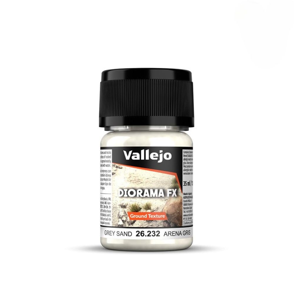 Vallejo - Diorama FX Ground Textures | Grey Sand 35 ml. (1.18 fl.oz.) | Premium Acrylic Color for Modelers & Miniature Enthusiasts | Exclusively Designed for Modelling