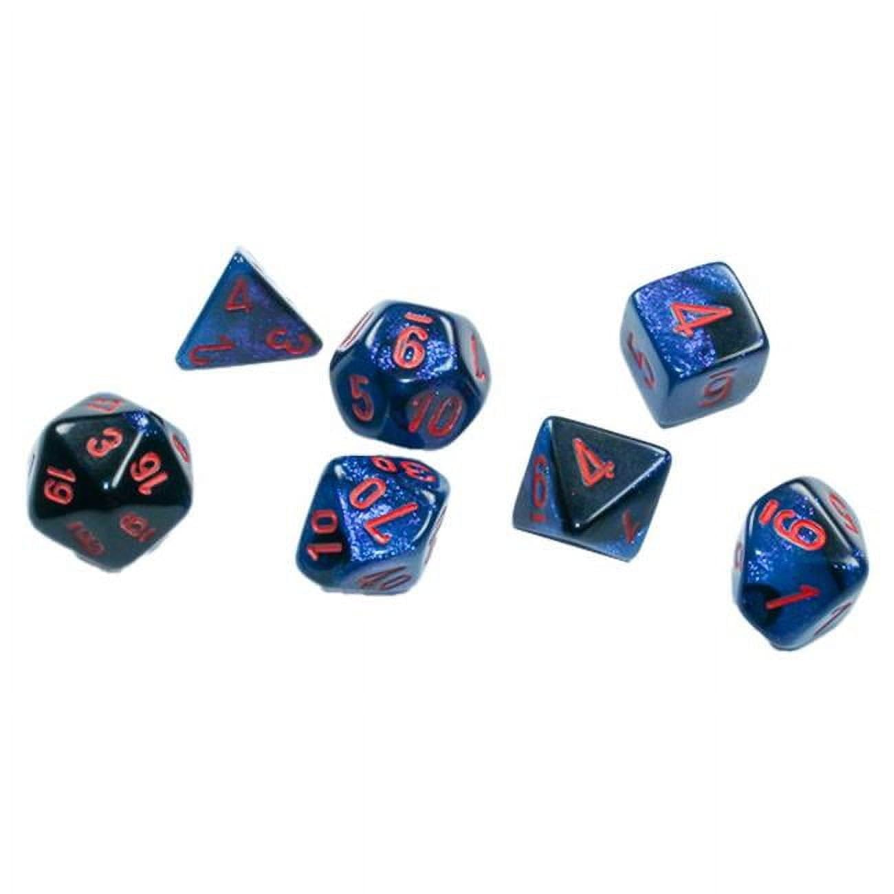 DND Dice Set-Chessex D&D Dice-Gemini: Mini 7pc Polyhedral Black-Starlight/red Dice Set-Dungeons and Dragons Dice Includes 7 Dice – D4, D6, D8, D10, D12, D20 and D%