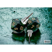 Chessex 54504 Scarab Mini-Poly D20 Stud Earrings, Jade (Pair)
