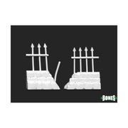 Bones: Reaper Miniatures Graveyard Ruined Fences (2) #77528 Bones Unpainted Plastic