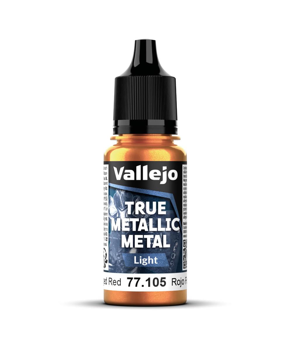 Vallejo - Forged Red Light | True Metallic Metal TMM | Acrylic Colors for Painting Metal Effects on Fantasy, Historical, and Wargaming Miniatures | 18 ml (0.6 fl.oz.)