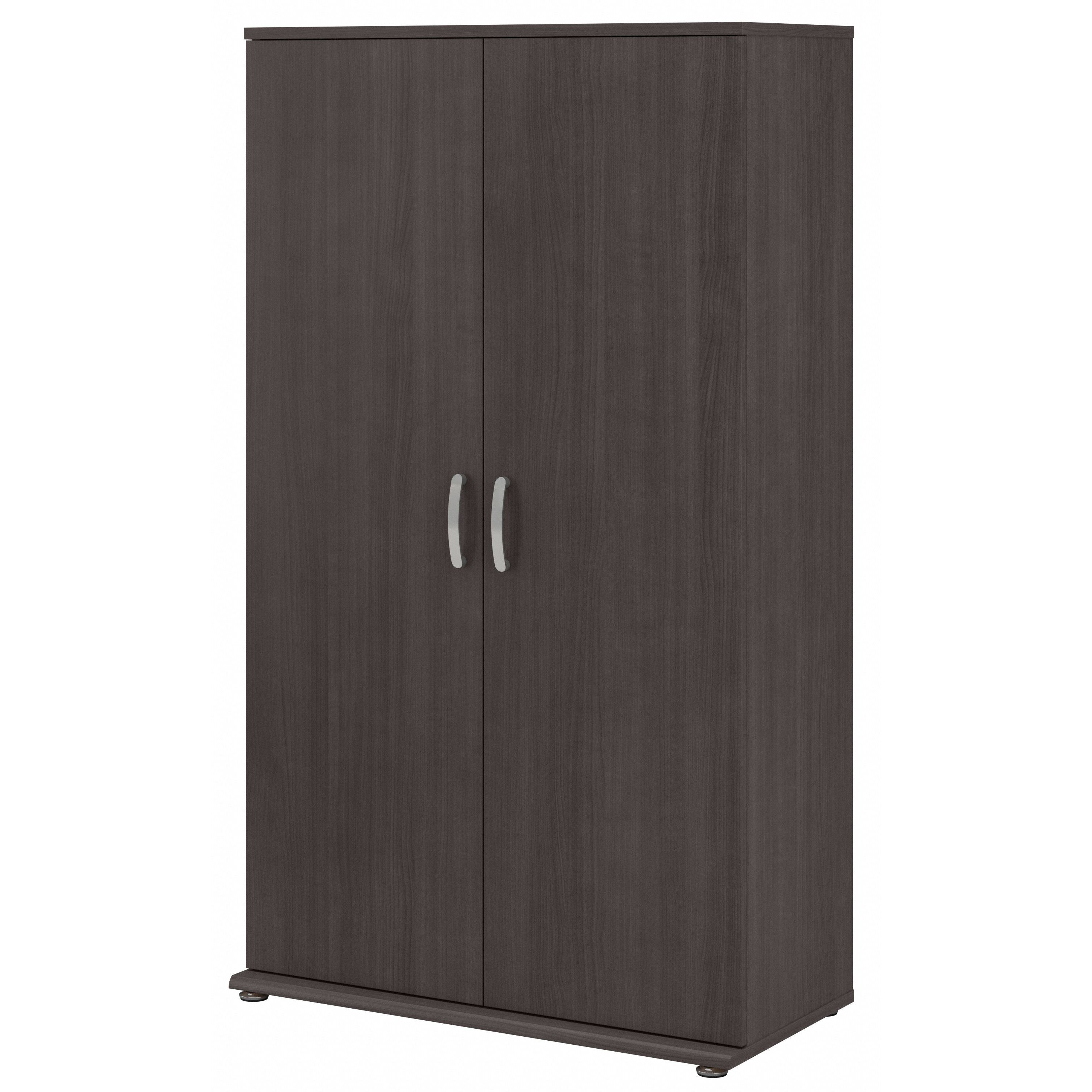 Bush Business Furniture Universal Tall Storage Cabinet with Doors and Shelves in Storm Gray - 35.71" Width x 17.2" Depth x 61.81" Height