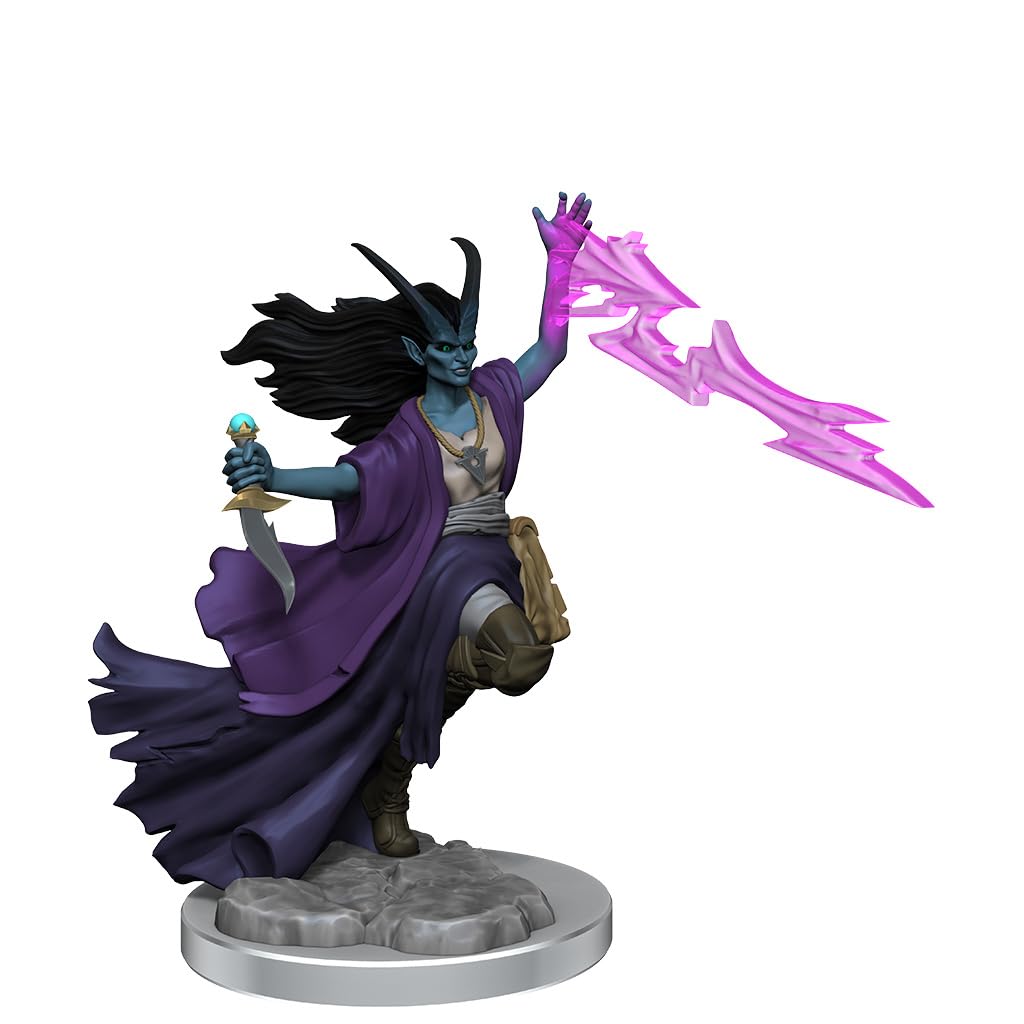 Dungeons & Dragons Frameworks: Wave 2: Tiefling Warlock Female - Unpainted, Unassembled on Sprue, & Customizable Mini | WizKids D&D Figure