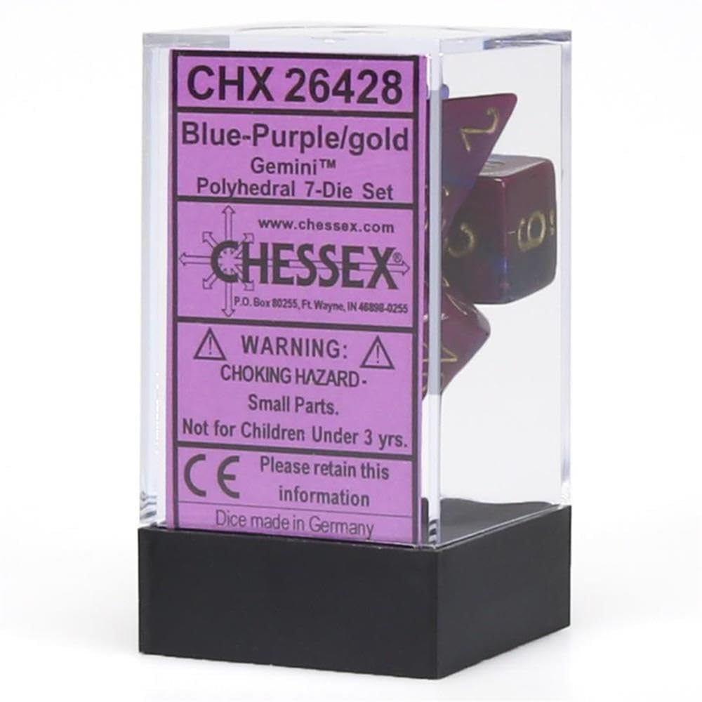 Chessex CHX26428 Dice-Gemini Set, Blue/Purple/Gold