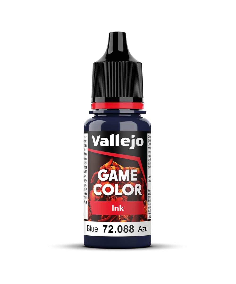 Vallejo - Game Color Ink | Blue 18 ml. (0.60 fl.oz.) | Generate Shading and Wash Effects | Satin Finish