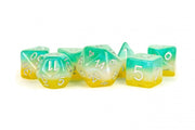 Metallic Dice Games Poly Set Layered Stardust Tropics w/Silver (7)