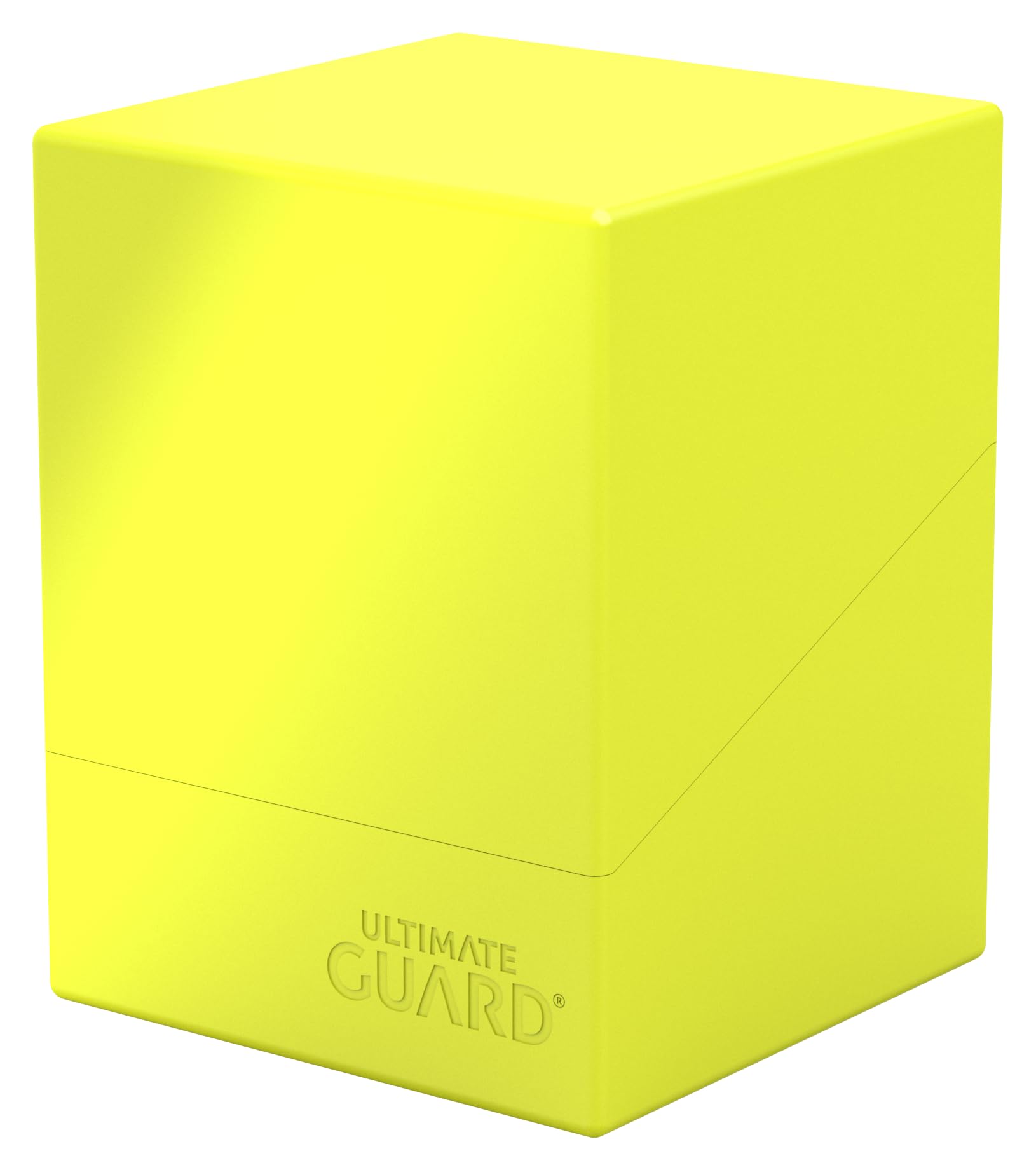 Ultimate Guard Boulder Solid 100+, Deck Case for 100 Double-Sleeved TCG Cards, Neon Yellow, Secure & Durable Storage for Trading Card Games, No Transparency