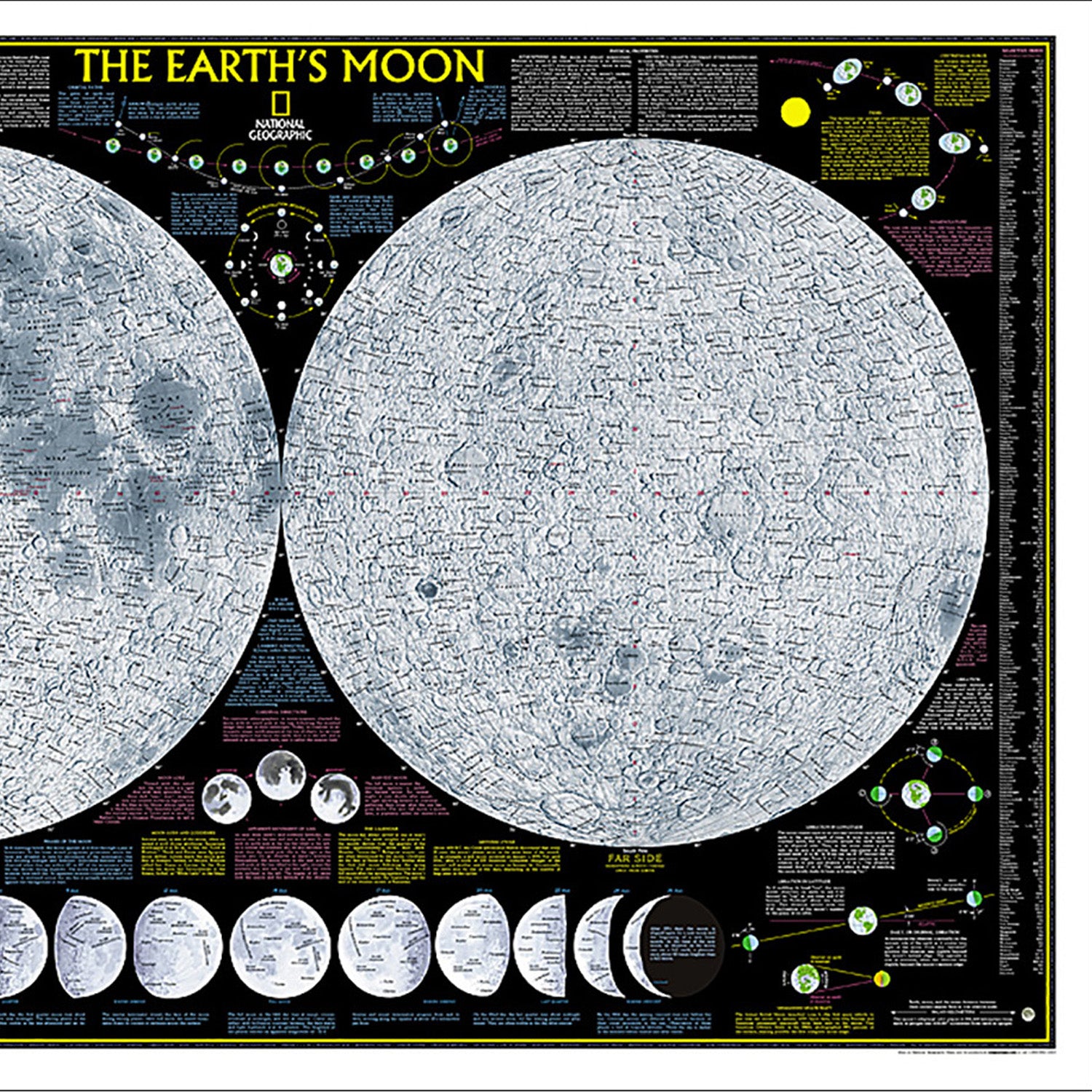 Earth's Moon Map, Laminated, 42.5" x 28.5"