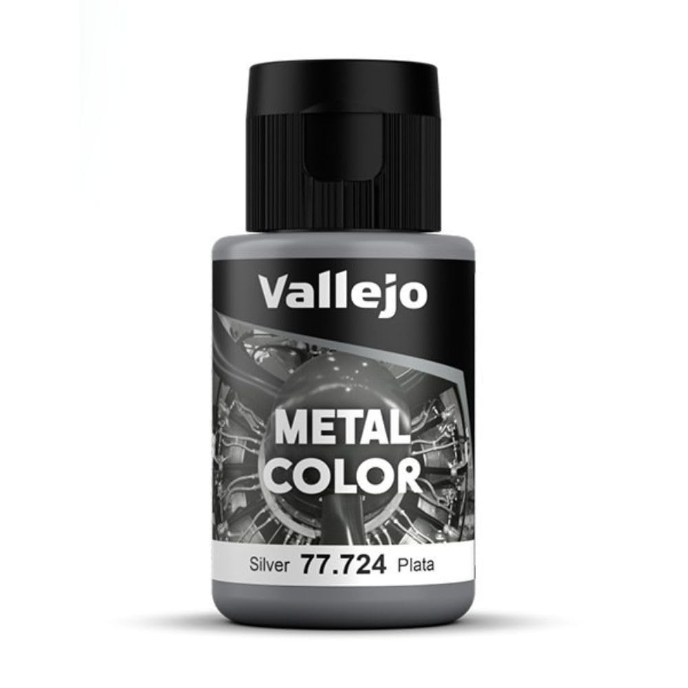 Vallejo - Metal Color | Silver 32 ml (1.08 fl.oz.) | Faithfully Reproduce Different Metallic Finishes