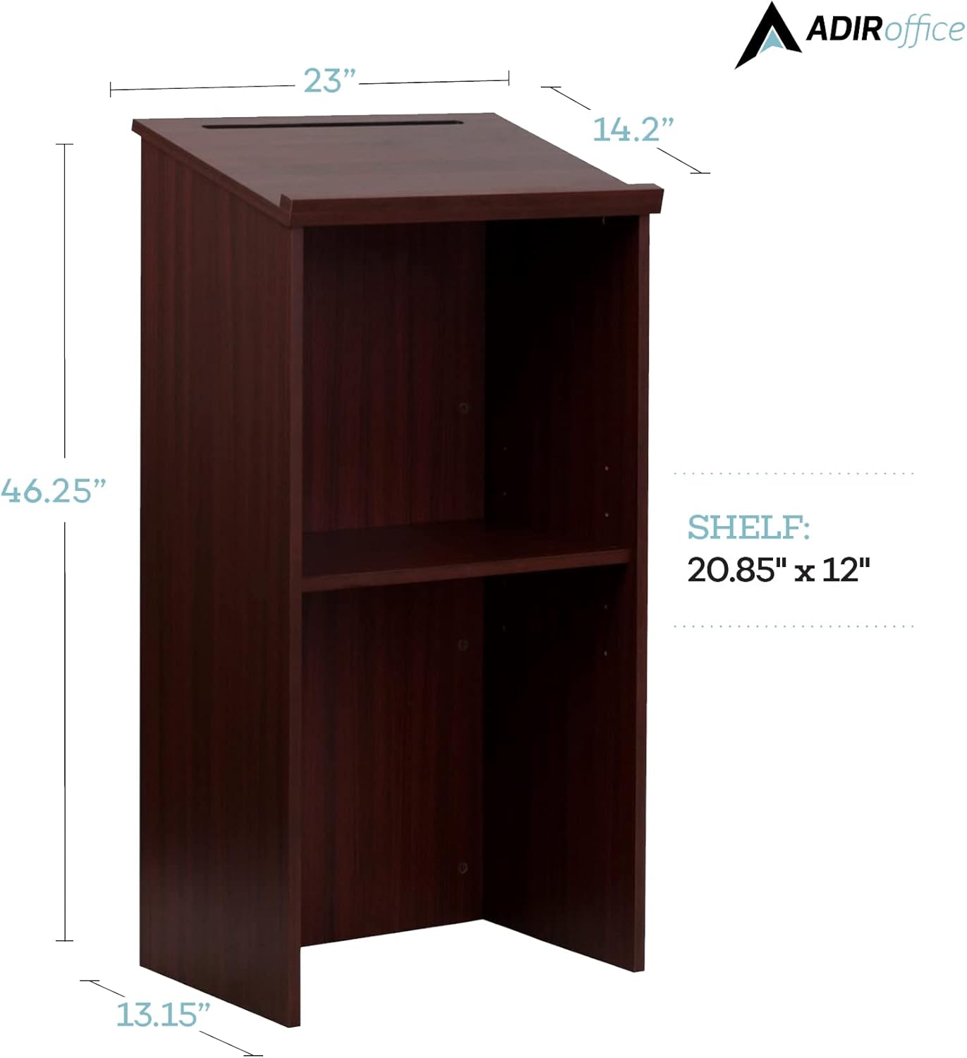 Wood Stand-up Podium Lectern, Mahogany