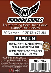 Premium Terraforming Mars: Dice Game Compatible Sleeves (55 x 77 MM) (Pack of 50)