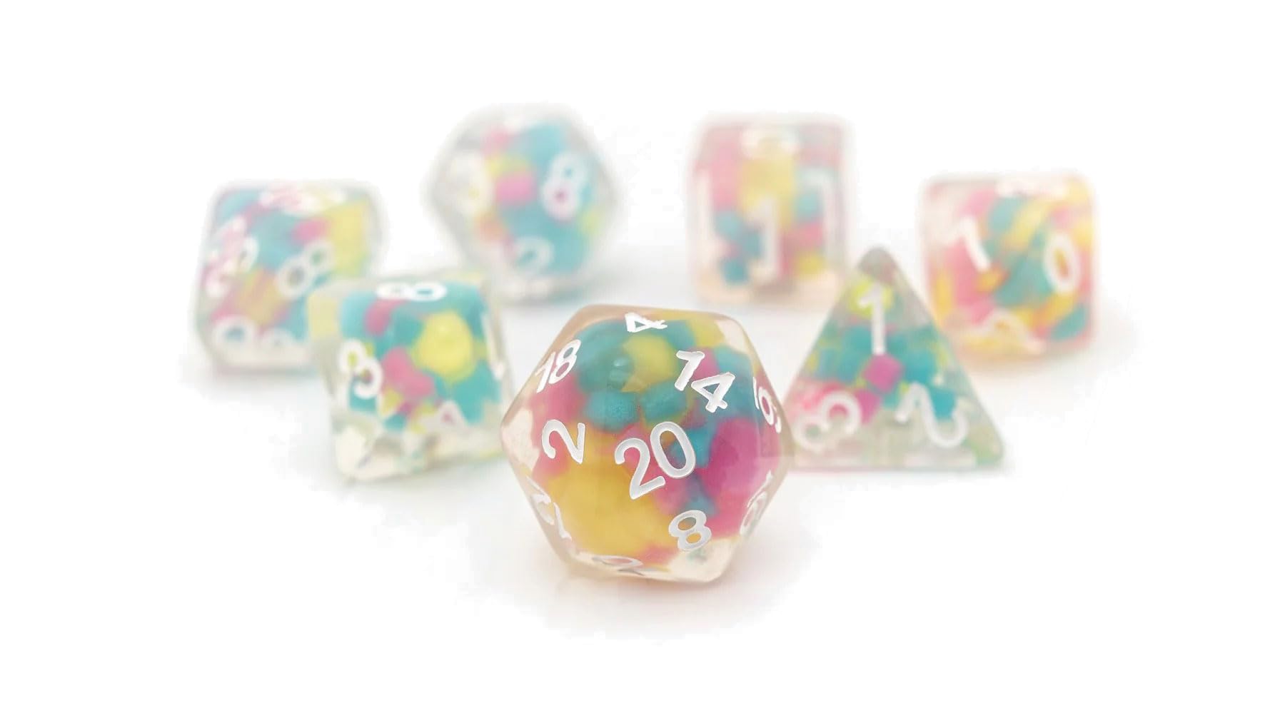 Glow-in-the-Dark RPG Dice Set - Lucky Charm (7) by Sirius Dice