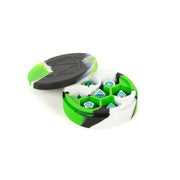 FanRoll Silicone Round Dice Case: Green/Black/White, Role Playing Game Dice Accessories for Dungeons and Dragons