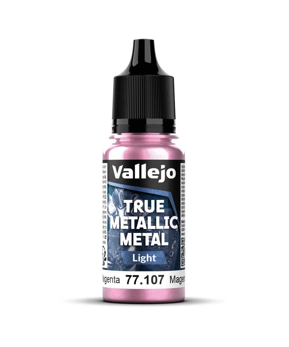 Vallejo - Crimson Magenta Light | True Metallic Metal TMM | Acrylic Colors for Painting Metal Effects on Fantasy, Historical, and Wargaming Miniatures | 18 ml (0.6 fl.oz.)