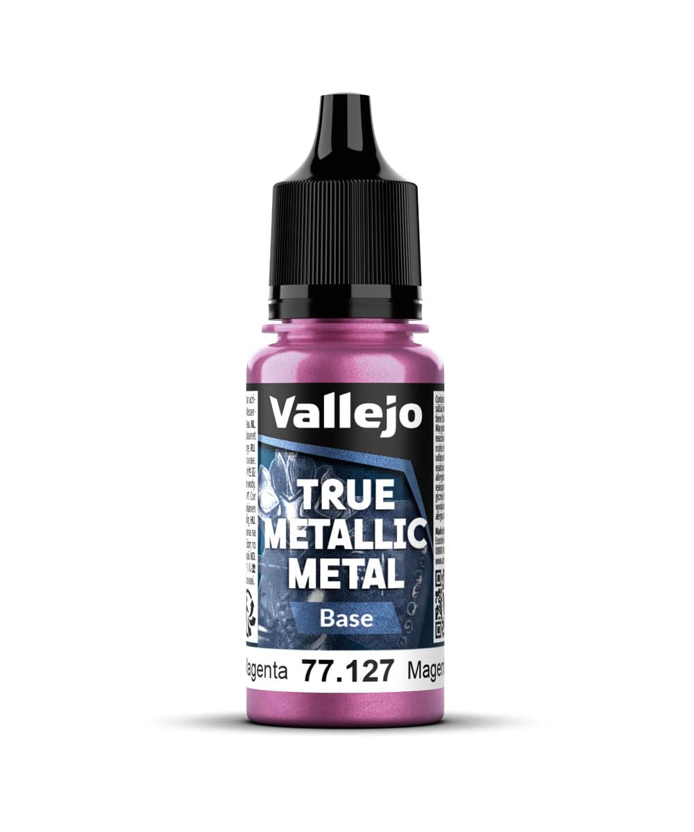 Vallejo - Crimson Magenta Base | True Metallic Metal TMM | Acrylic Colors for Painting Metal Effects on Fantasy, Historical, and Wargaming Miniatures | 18 ml (0.6 fl.oz.)