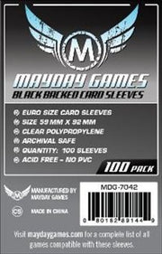 7042 Black Backed Euro Card Sleeve 100 Count (59x92mm)