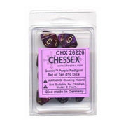 d10 Clamshell Gemini Purple and Red with White (10)