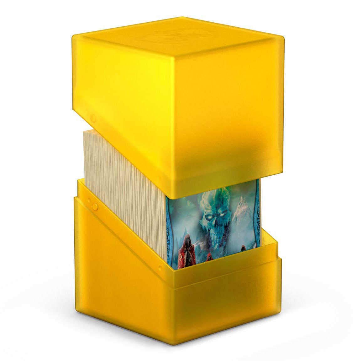 Ultimate Guard Boulder 100+ Classic, Deck Case for 100 Double-Sleeved TCG Cards, Amber, Secure & Durable Storage for Trading Card Games, Soft-Touch Finish